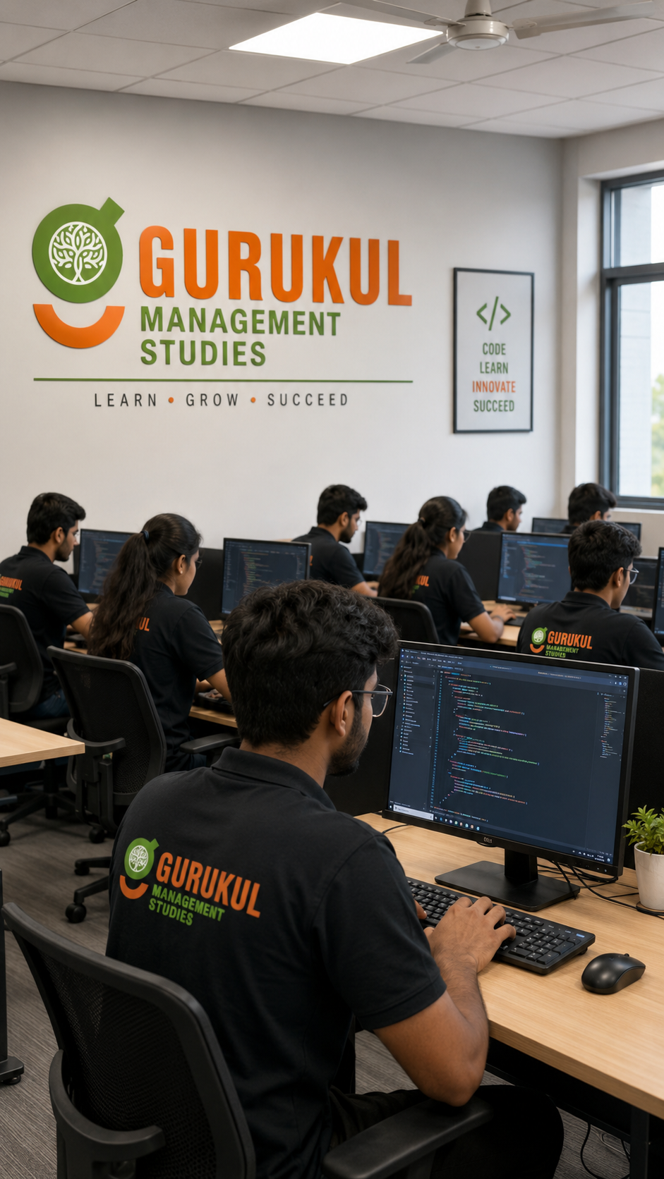 Gurukul Management Studies computer lab for programming and coding