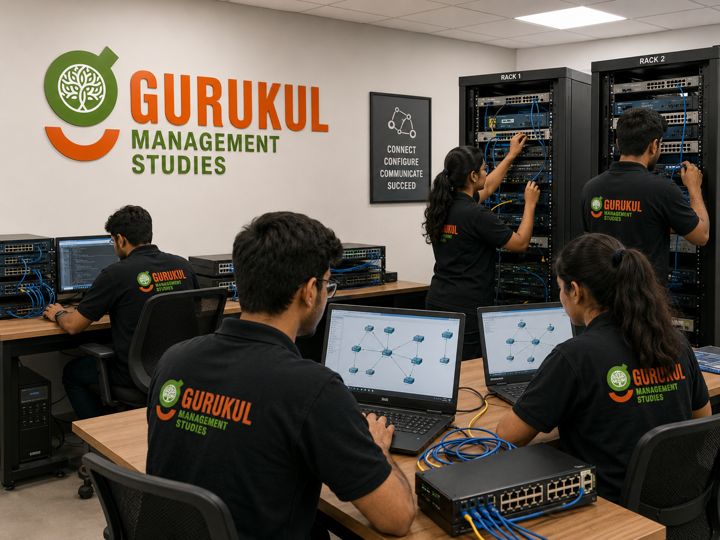 Gurukul Management Studies networking lab for IT training